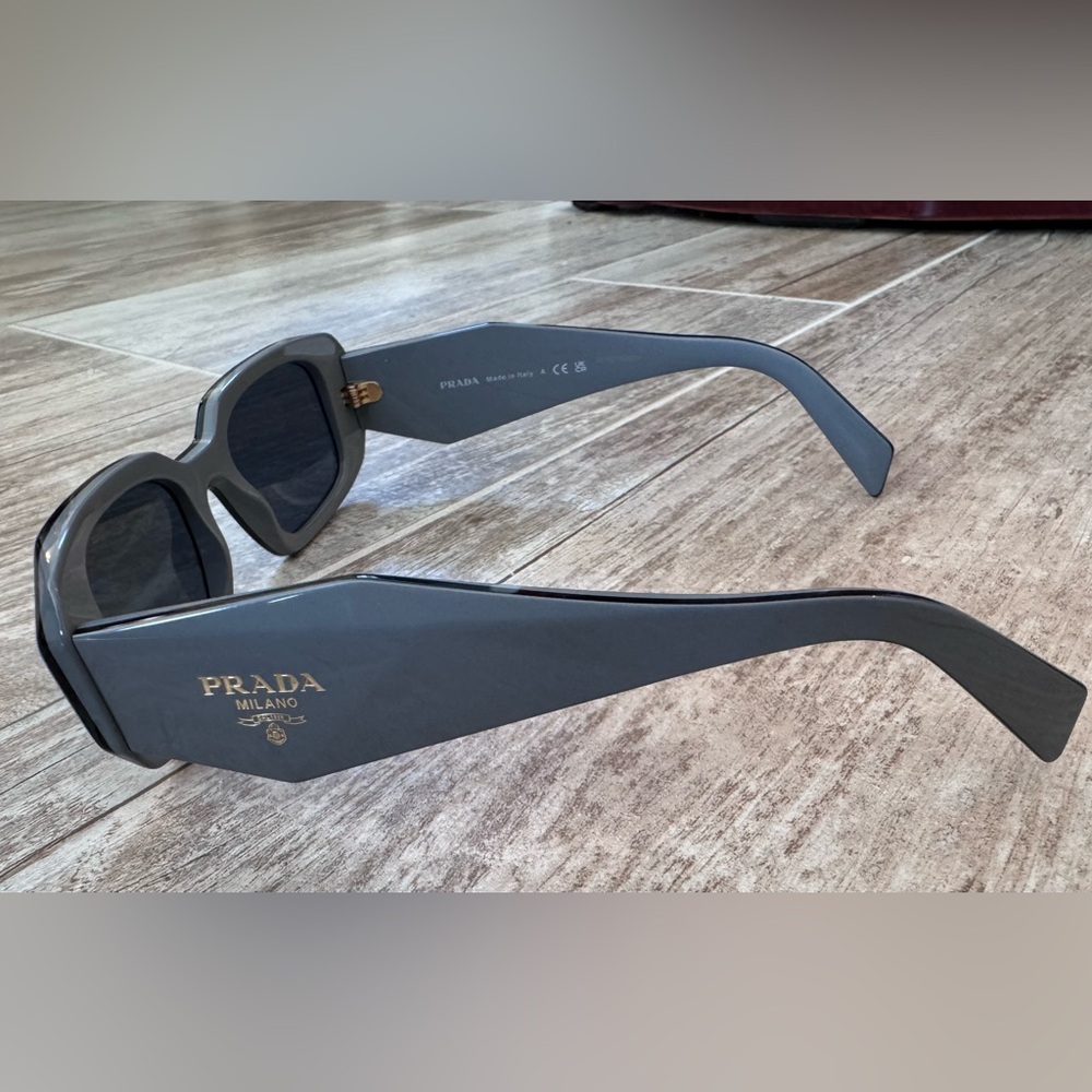 Prada Black and Gray Geometric Sunglasses - Picture 3 of 10